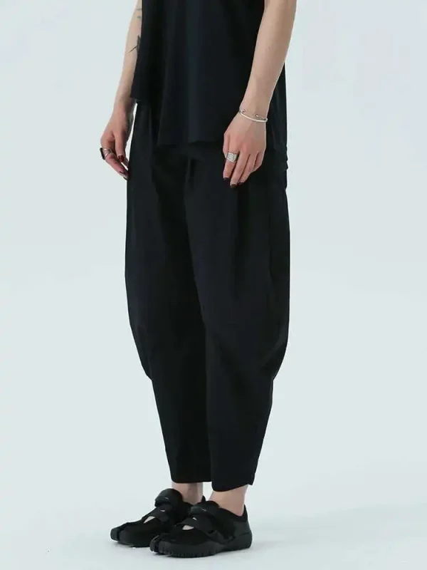 High Elastic Waist Gray Pleated Shaped Casual Long Harem Pants New Trousers Women Fashion Tide Spring Autumn 2025 1DH4951 - Image 4