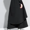 High Elastic Waist Black Irregular Topstitched Wide Leg Pants New Trousers Women Fashion Tide Spring Autumn 2025 1DA613 - Image 5