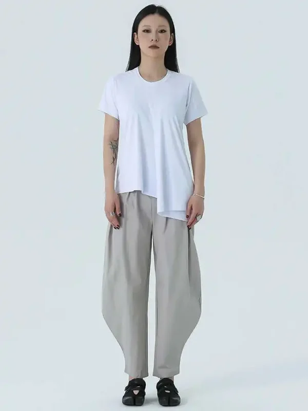 High Elastic Waist Gray Pleated Shaped Casual Long Harem Pants New Trousers Women Fashion Tide Spring Autumn 2025 1DH4951 - Image 5
