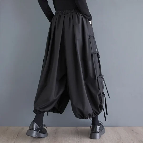 Plus Size Autumn/Winter New Loose-Fit Bell Bottoms Women's Plus Size Elastic Waist Casual Pants Unique Plus Size Women's Clot... - Image 4