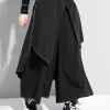 High Elastic Waist Black Irregular Topstitched Wide Leg Pants New Trousers Women Fashion Tide Spring Autumn 2025 1DA613 - Image 4