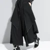 High Elastic Waist Black Irregular Topstitched Wide Leg Pants New Trousers Women Fashion Tide Spring Autumn 2025 1DA613 - Image 3
