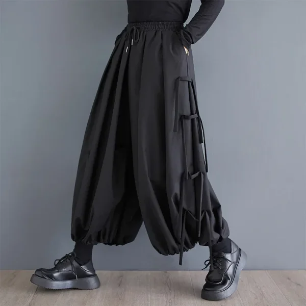 Plus Size Autumn/Winter New Loose-Fit Bell Bottoms Women's Plus Size Elastic Waist Casual Pants Unique Plus Size Women's Clot... - Image 2