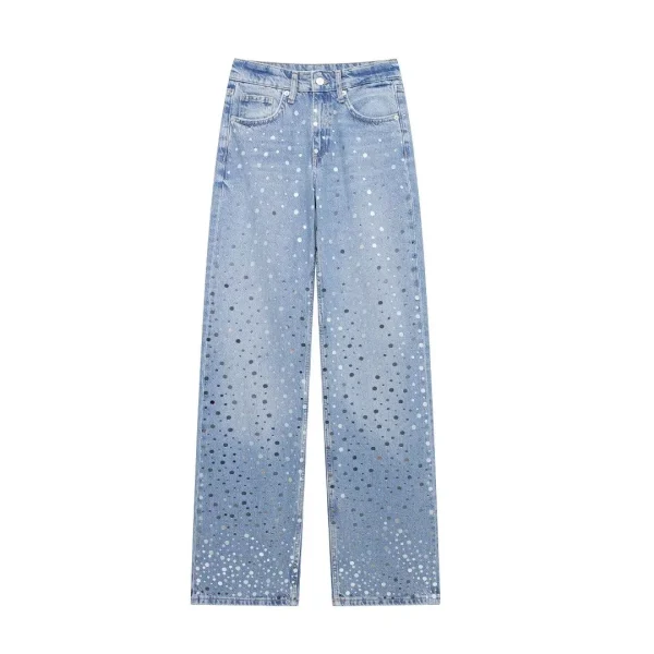 2024 Autumn New Product Women's Clothing European And American Style Casual Versatile Wide Leg Cowboy Pants